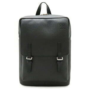 LOEWE Anagram Military Backpack, Leather, Black, B553J18X01